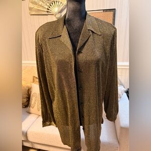 Alfred Dunner Metallic Gold Blouse